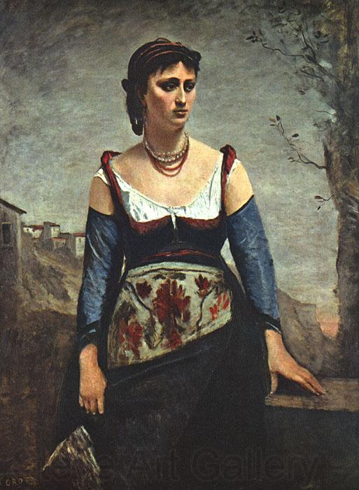  Jean Baptiste Camille  Corot Agostina2 France oil painting art